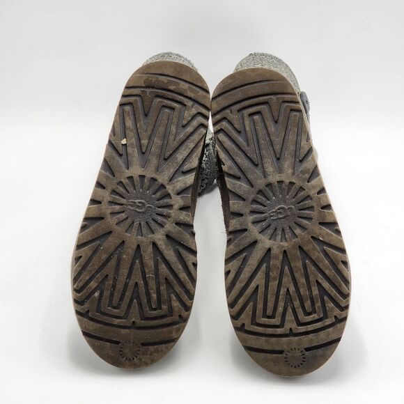 UGG Australia Shaina Knit Cuff Button Gray Slouch Boots in Size 8 - Picture 7 of 14